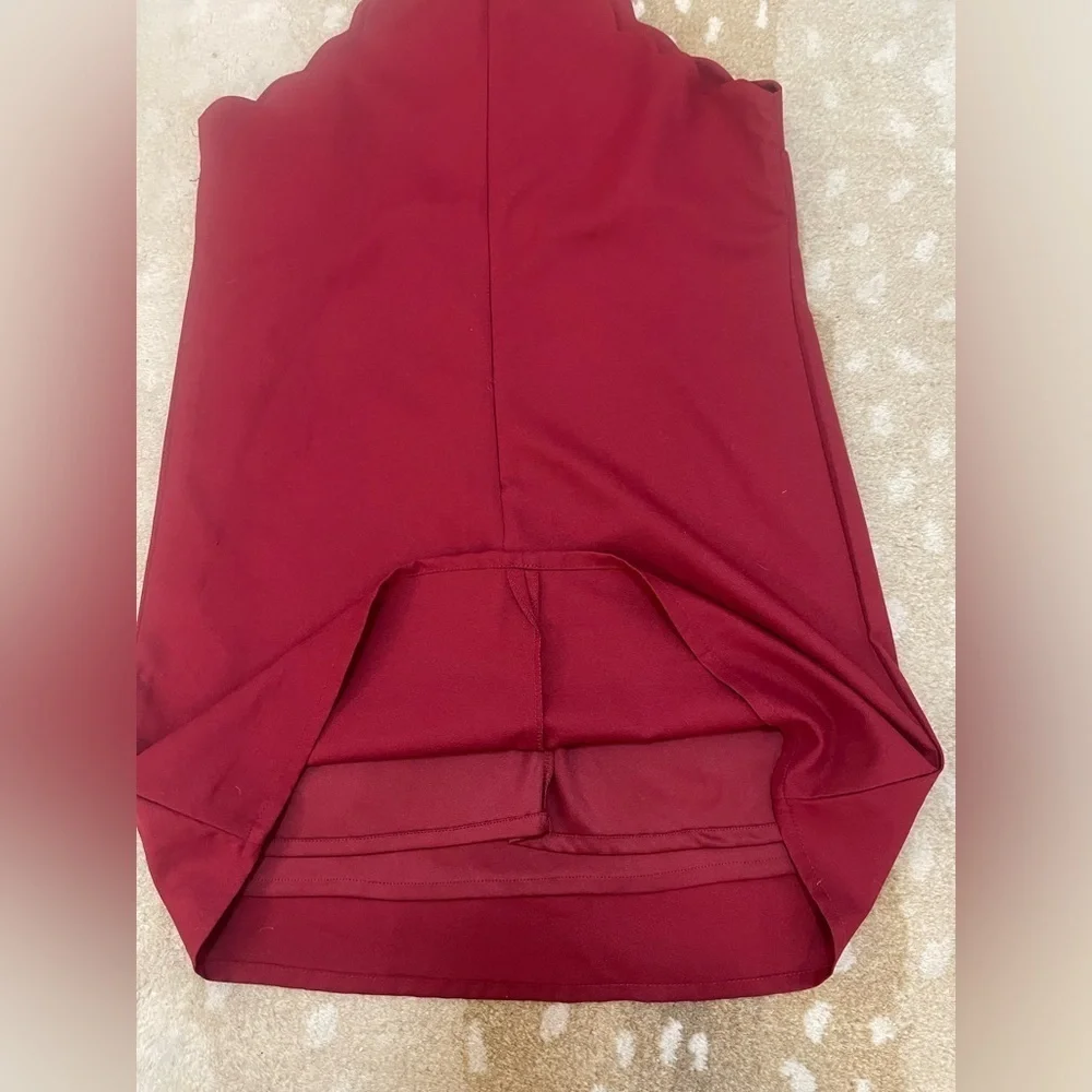 Lulus Endlessly Endearing Wine Red scallop hem Dress Women's Size Medium - Picture 9 of 11